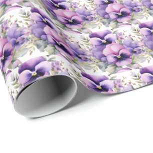 Papier Cadeau Pensées violettes Pensée