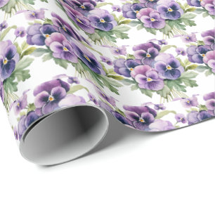 Papier Cadeau Pensées violettes Pensée