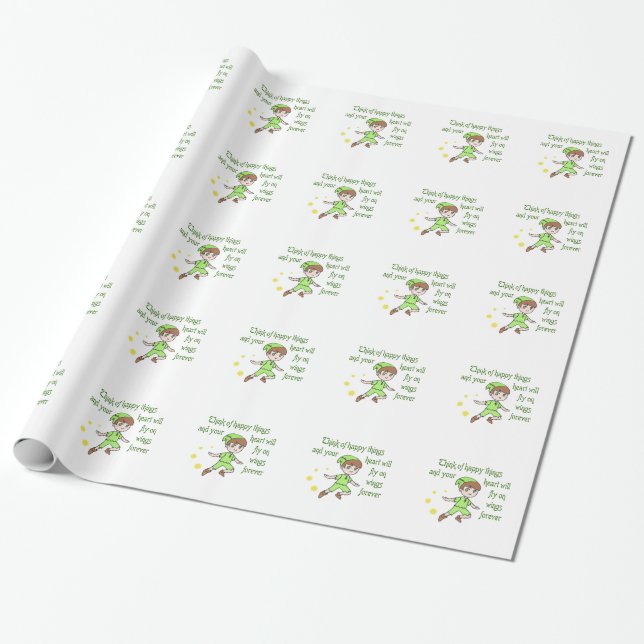 PAPIER CADEAU PENSEZ À DES CHOSES HEUREUSES (Déroulé)