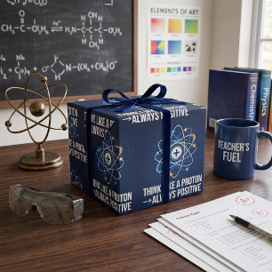 Papier Cadeau Pensez comme un proton toujours positif Science