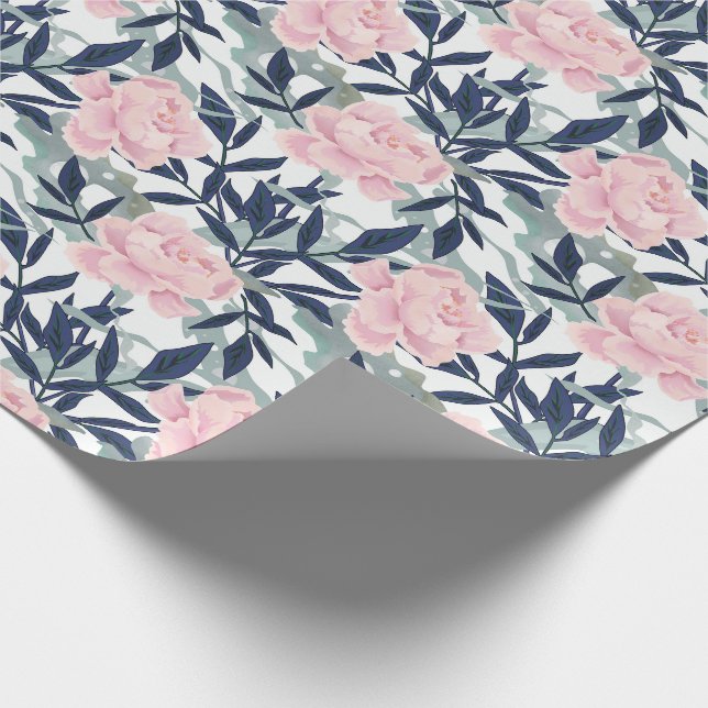 Papier Cadeau Peonies rose rose fleurs fleurs jardin fleurie bou (Coin)