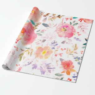 Papier Cadeau Peony floral rose Motif Antique Mariages