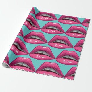 Papier Cadeau Pep Art rose lèvres maquillage