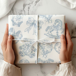 Papier Cadeau Pépinière Vintage Blue Toile de Jouy