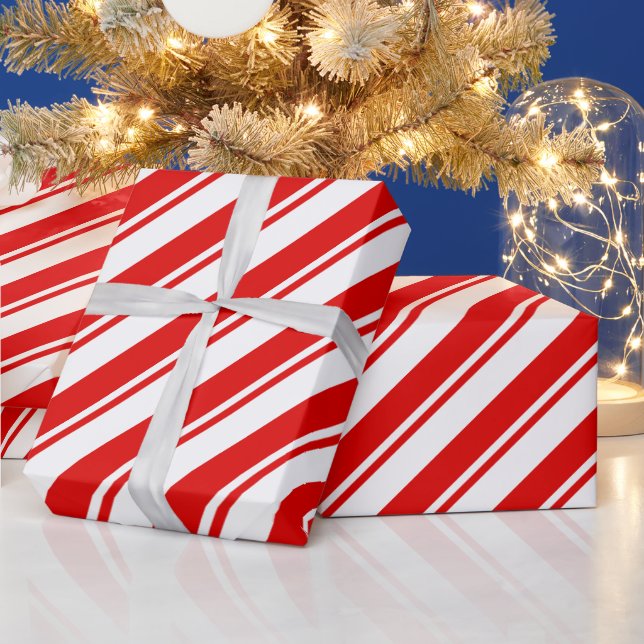 Papier Cadeau Pepperment Bonbon Rouge Blanc Blancs (Vacances)