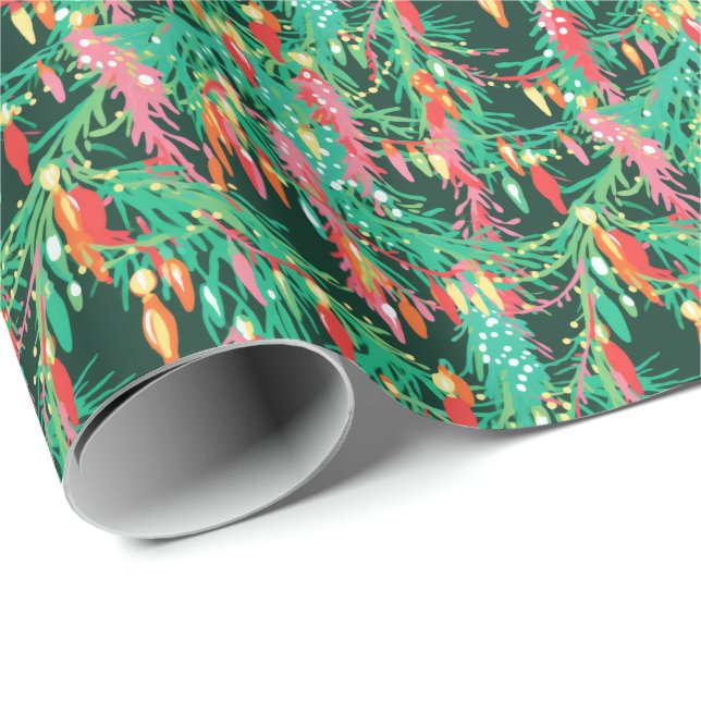 Papier Cadeau Peppers Hot Chili de Noël de Palm Beach (Coin rond)