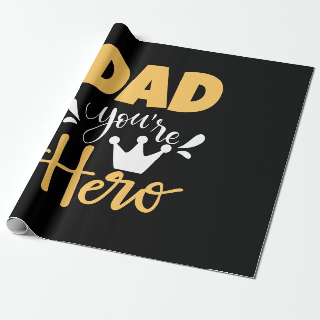 Papier Cadeau Père Cadeau Papa Tu Es Héros (Déroulé)