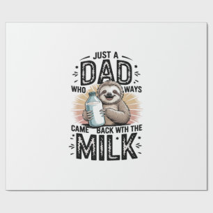 Papier Cadeau père et fils avec paresseux au lait création graph