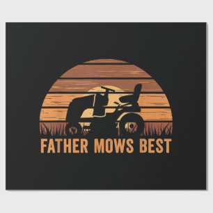 Papier Cadeau Père Mows Meilleur soin de pelouse Papa Mowing Gar