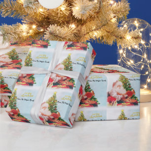 Papier Cadeau Père Noël adorable Sapin de Noël