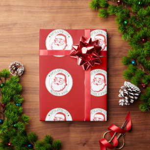 Papier Cadeau Père Noël approuvé livrer cadeau de Noël rouge