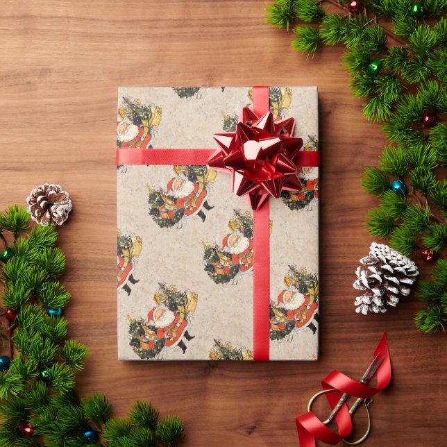 Papier Cadeau Père Noël Arbres de Noël (Cadeau de vacances)