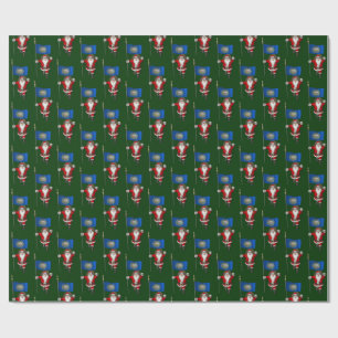 Papier Cadeau Père Noël Avec Drapeau Du New Hampshire