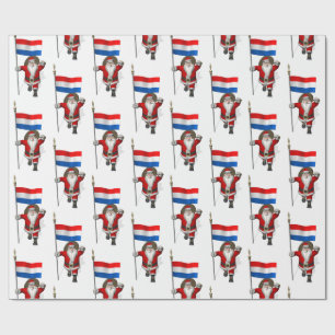 Papier Cadeau Père Noël Avec L'Enseigne De La Pays-Bas