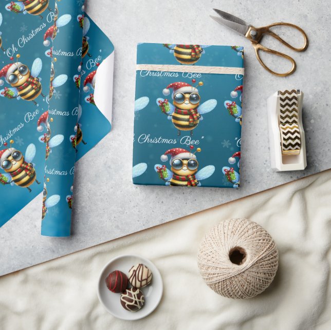 Papier Cadeau Père Noël Bee "Oh Christmas Bee" (Artisanat)