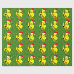 Papier Cadeau Père Noël Casquette Saxophone Chick