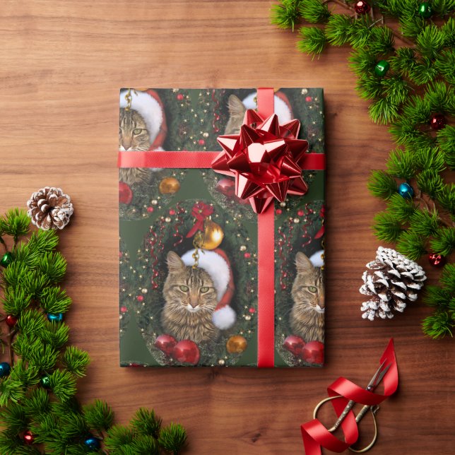 Papier Cadeau Père Noël Cat (Cadeau de vacances)