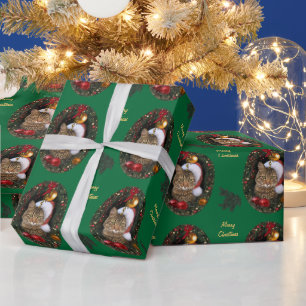 Papier Cadeau Père Noël Cat (personnalisable)