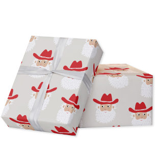 Papier Cadeau Père Noël Cowboy Noël