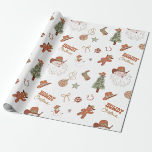 Papier Cadeau Père Noël Cowboy Noël Western Howdy