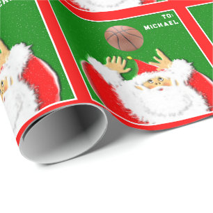 Papier Cadeau Père Noël de basketball