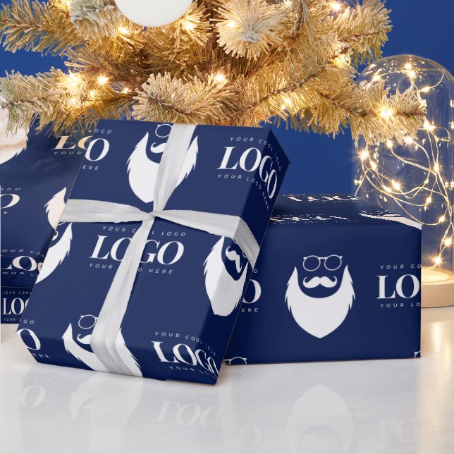 Papier Cadeau Père Noël de motif de logo d'entreprise personnali (Vacances)
