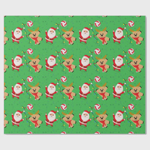 Papier Cadeau Père Noël de volley-ball
