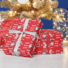 Papier Cadeau père Noël Définir Naughty ou Nice | Noël