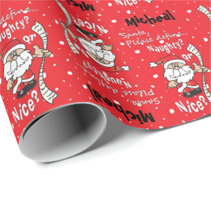 Papier Cadeau Père Noël Définir Naughty ou Nice Noël