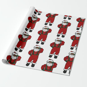 Papier Cadeau père Noël en velours rouge noir