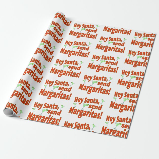 Papier Cadeau Père Noël, envoie Margaritas (Déroulé)
