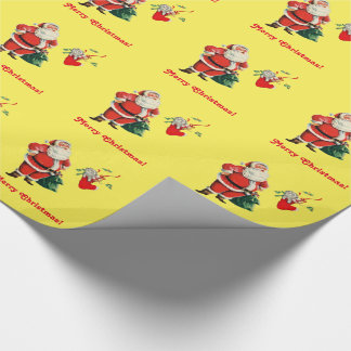Papier Cadeau Père Noël et chaton