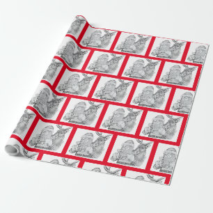 Papier Cadeau Père Noël et Reindeer
