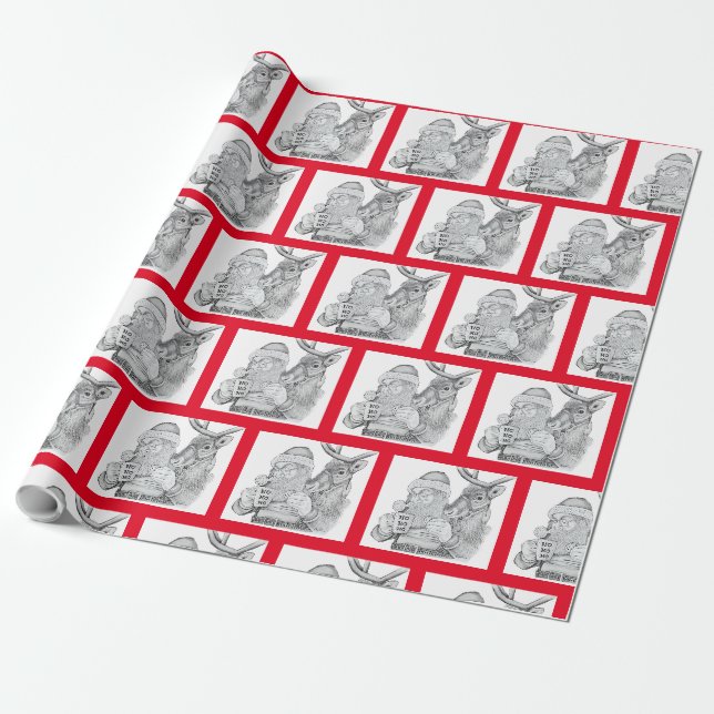 Papier Cadeau Père Noël et Reindeer (Déroulé)