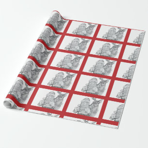 Papier Cadeau Père Noël et Reindeer