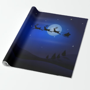 Papier Cadeau Père Noël et son Reindeer -