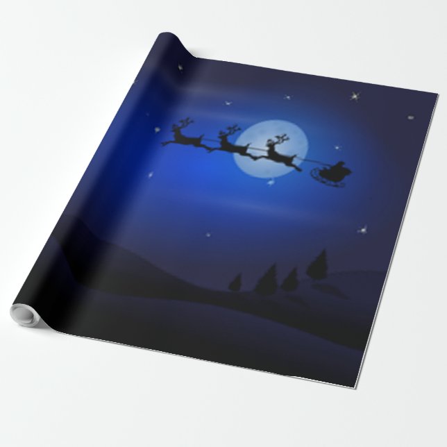 Papier Cadeau Père Noël et son Reindeer (Déroulé)