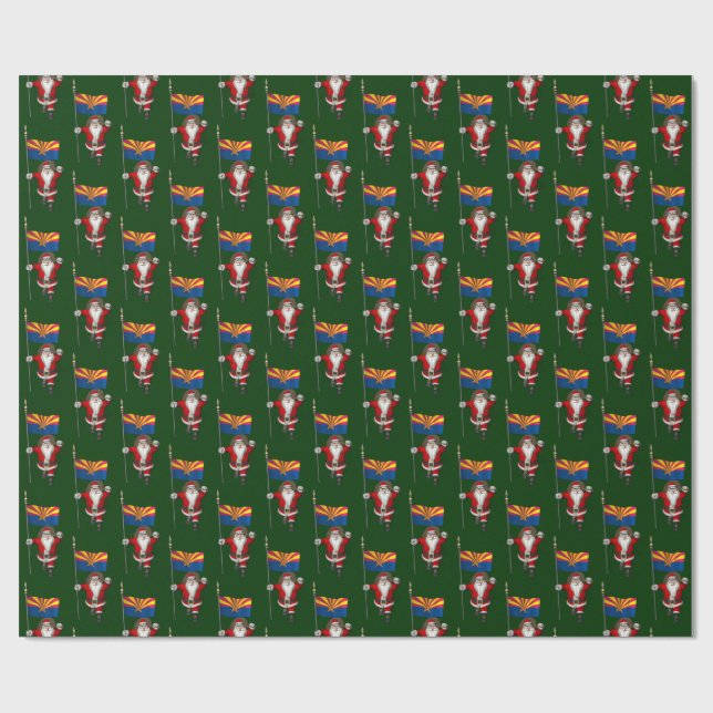 Papier Cadeau Père Noël Festive Avec L'Enseigne De L'Arizona (Plat)