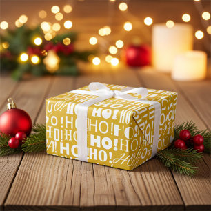 Papier Cadeau Père Noël Festive HO ! Oh ! Oh ! Salutation en Vie