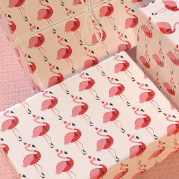 Papier Cadeau Père Noël Flamant rose rose Noël Motif de Noël