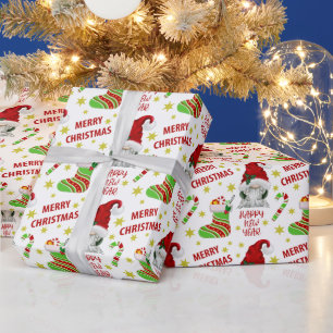 Papier Cadeau Père Noël Gnome et Stocker Joyeux Noël