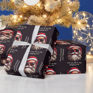 Papier Cadeau Père Noël Grumpy Texte Personnalisé