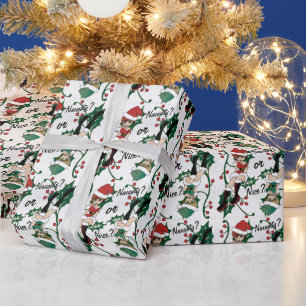 Papier Cadeau père Noël J'ai été vilain ? ou Nice ?  -Fille 