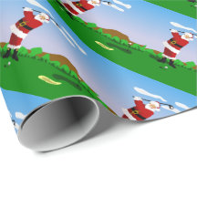 Père Noël jouant au golf
