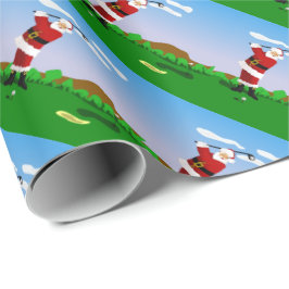 Papier Cadeau Père Noël jouant au golf
