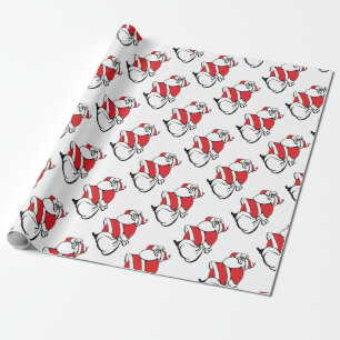 Papier Cadeau Père Noël joyeux de Noël de dessin animé, sac de j