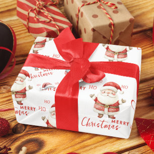 Papier Cadeau Père Noël joyeux Ho Ho Ho Joyeux Noël