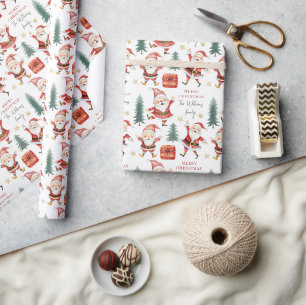 Papier Cadeau Père Noël joyeux Noël nom cadeau papier emballage 