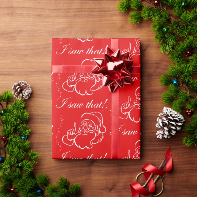 Papier Cadeau Père Noël L'A Vu ! (Cadeau de vacances)
