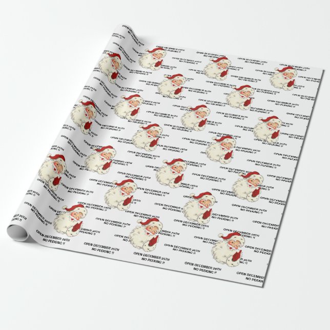 Papier Cadeau Père Noël Ouvert le 25 Décembre pas de visite! (Déroulé)